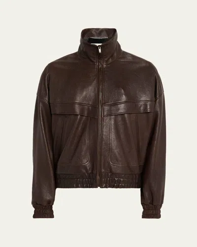 SAINT LAURENT MEN'S LEATHER BLOUSON JACKET