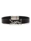 Saint Laurent Black Opyum Leather Bracelet In Black
