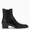 Saint Laurent Leather Wyatt Chelsea Boots In Black