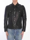 Saint Laurent Leather Jacket In Black