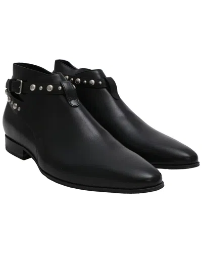 Pre-owned Saint Laurent Men's Leather Jodhpur Studded Bootie (authentic Pre-loved)