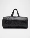 Saint Laurent Men's Leather Logo Duffel Bag In Black