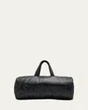 Saint Laurent Men's Leather Logo Duffel Bag In Black