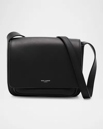 Saint Laurent Men's Leather Messenger Bag In Nero