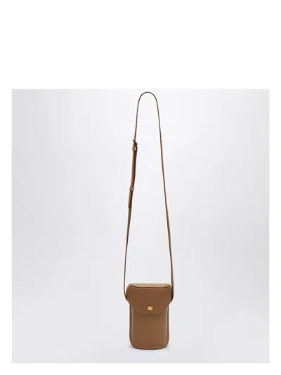 Saint Laurent Men's Leather Mini Bag In Brown