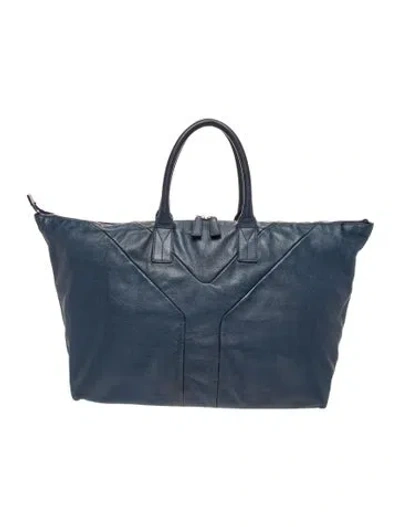Pre-owned Saint Laurent Men's Leather Satchel In Blue