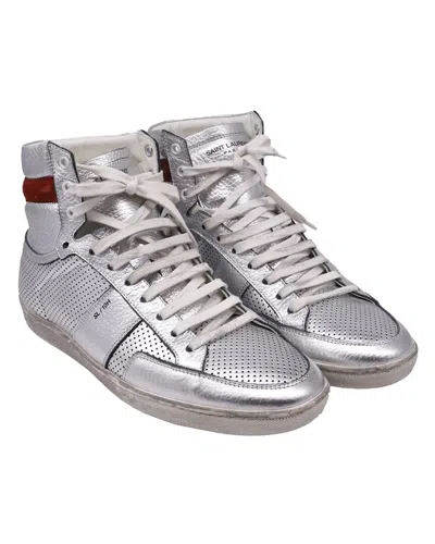 Pre-owned Saint Laurent Men's Leather Sl/10h High-top Sneaker (authentic Pre-loved)