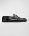 Saint Laurent Le Loafer Moccasins In Shiny Crumpled Leather Scarpe Basse Black In Black