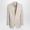 Saint Laurent Light Beige Single-breasted Wool Jacket Men In Neutral