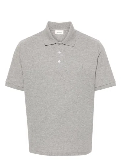 Saint Laurent Men's Logo Cotton Polo Shirt
