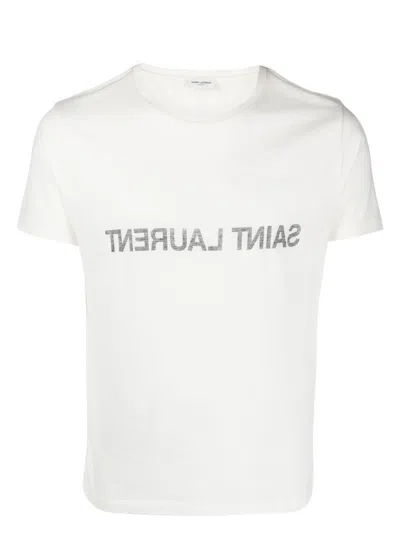 SAINT LAURENT MEN'S LOGO COTTON T-SHIRT