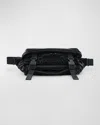 Saint Laurent Men's Logo Crossbody Bag In Silktech Canvas In Nero