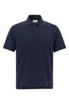 Saint Laurent Navy Blue Logo Polo In Blue