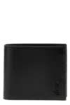 Saint Laurent Leather Logo Bi-fold Wallet In Black