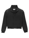 Saint Laurent Logo-embroidered Satin Bomber Jacket In Black
