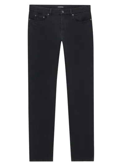 Saint Laurent Low-rise Jeans In Plain Carbon Black Denim