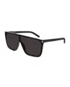Saint Laurent 99mm Mask Sunglasses In Black