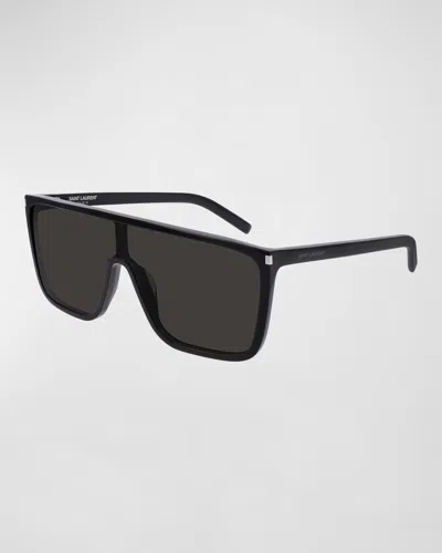 Saint Laurent 99mm Mask Sunglasses In Black