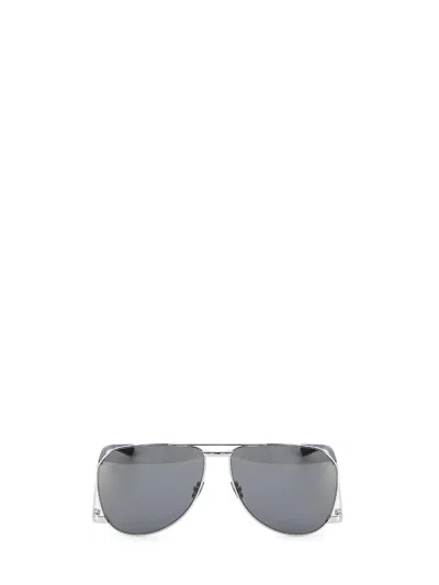 Saint Laurent Sleek Silverblue Sunglasses For Men In Blue
