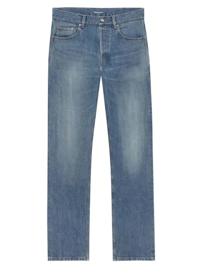 Saint Laurent Men's Mick Long Jeans In Denim In Blue