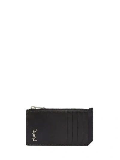 Saint Laurent Men's Mini Luxe Wallet In Black