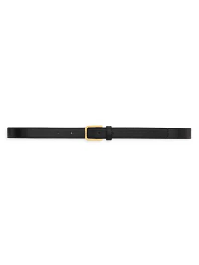 Saint Laurent Men's Minimal Belt In Smooth Leather In Neutral