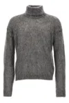 Saint Laurent Brushed Sweater In Gray