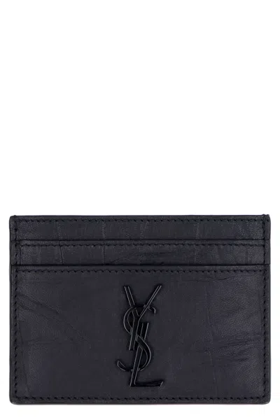 SAINT LAURENT MEN'S MONOGRAM CREDIT CARD HOLDER