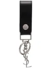 Saint Laurent Cassandre Leather Key-holder In Black