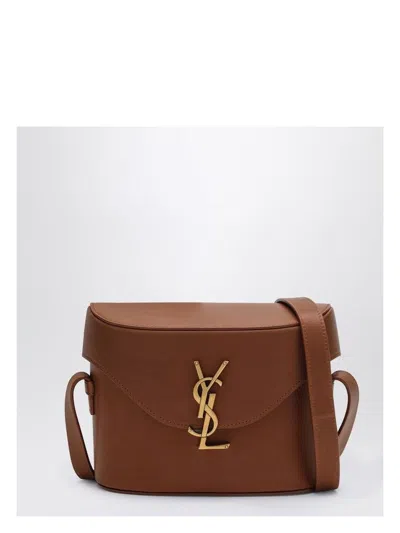 Saint Laurent Men's Monogram Small Brick-coloured Shoulder Bag In Orange