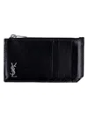 Saint Laurent Tiny Cassandre Fragments Cardholder In Black