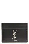 Saint Laurent Cassandre Smooth Leather Cardholder In Black