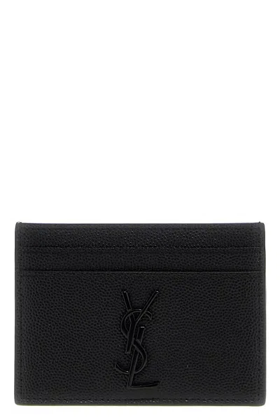 Saint Laurent Men 'monogramme' Cardholder In Black