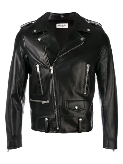 Saint Laurent Men's Motorcycle Jacket In Black