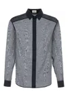 Saint Laurent Men Navy Blue Cotton Blend Shirt
