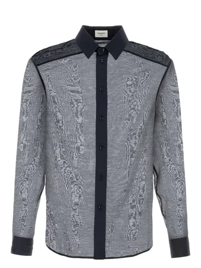 SAINT LAURENT MEN'S NAVY COTTON BLEND SHIRT