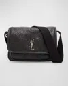 Saint Laurent Men's Niki Small Messenger Bag In Grained Lambskin In Black