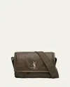 Saint Laurent Niki Small Logo-appliquéd Textured-leather Messenger Bag In Light Musk