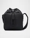 Saint Laurent Men's Niki Small Ysl Bucket Crossbody Bag In Nylon In Black