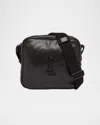 Saint Laurent Men's Niki Ysl Cube Camera Bag In Leather In Nero