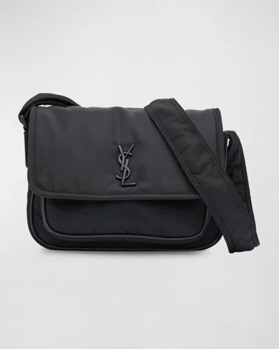 Saint Laurent Men's Niki Ysl Messenger Bag In Nylon In Nero