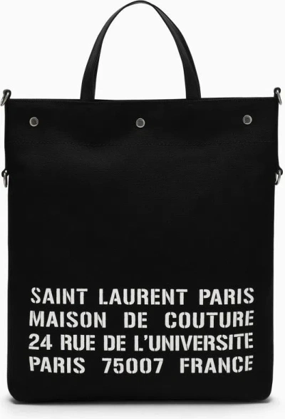 Saint Laurent Men's North/south Tote Bag In Black
