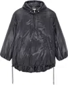 Saint Laurent Cassandre Oversized Hooded Coat In Black
