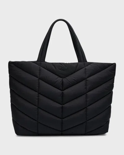 Saint Laurent Men's Nylon Puffer Tote Bag In Nero