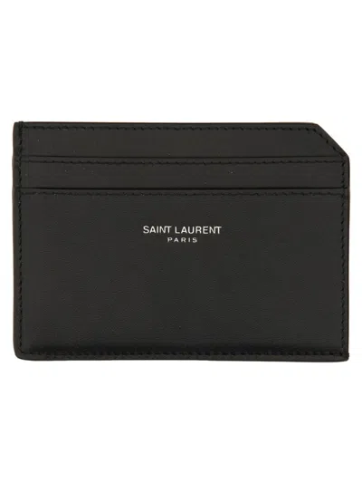 Saint Laurent Men Open Card Holder In Black
