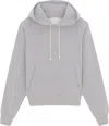 Saint Laurent Cassandre-embroidered Cotton Hoodie In Grey