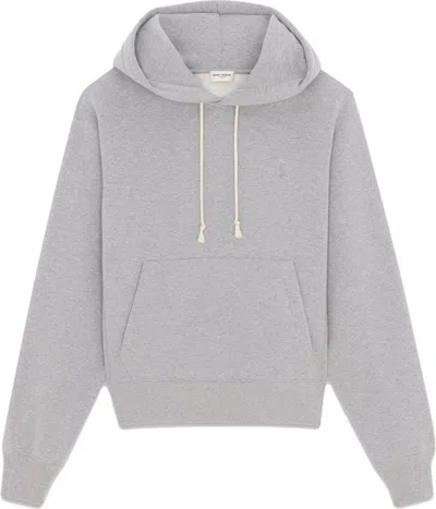 SAINT LAURENT MEN'S ORGANIC COTTON HOODIE