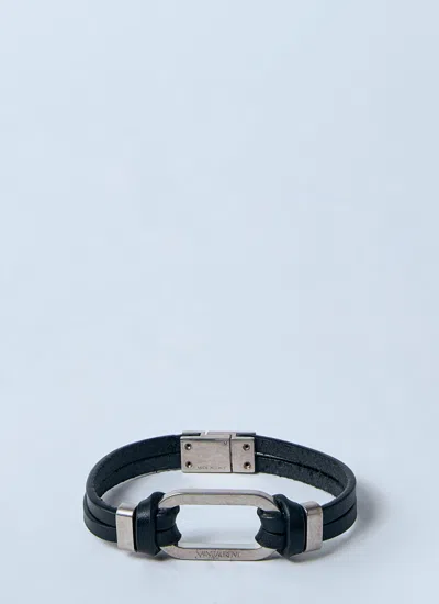 Saint Laurent Men Oval Ring Bracelet In Black