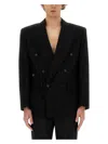 Saint Laurent Oversize Wool Jacket In Black