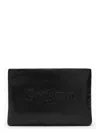 Saint Laurent Men's Padded Leather Clutch Bag With Logo